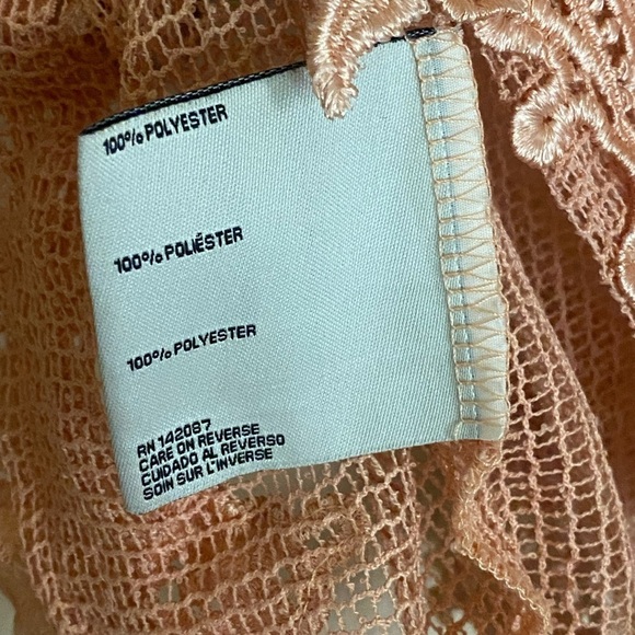 Simply Noelle Peach Mesh Sparkling Sequin Beach Cover-Up Sleeveless Top S/M - Picture 8 of 8